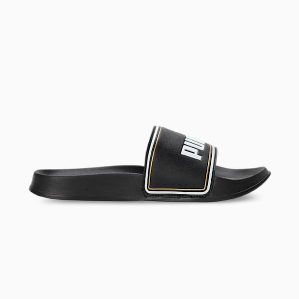 Leadcat 2.0 V1 Unisex Slides, PUMA Black-Metallic Gold-PUMA White, extralarge-IND