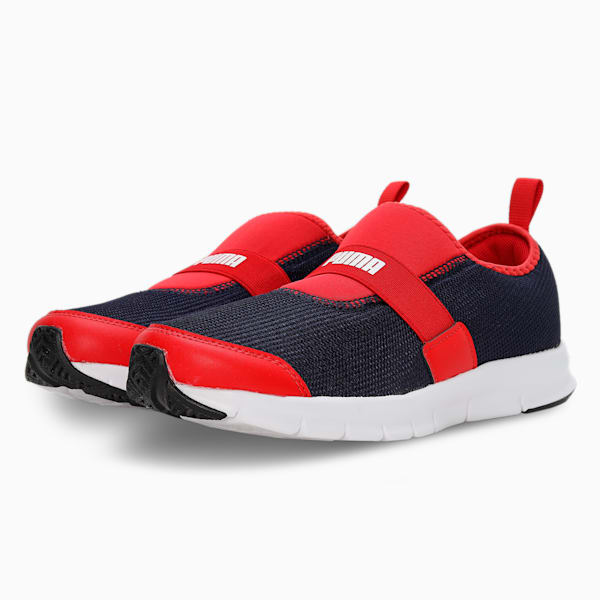 Flex V1 Youth Sneakers, Peacoat-High Risk Red-Puma White, extralarge-IND