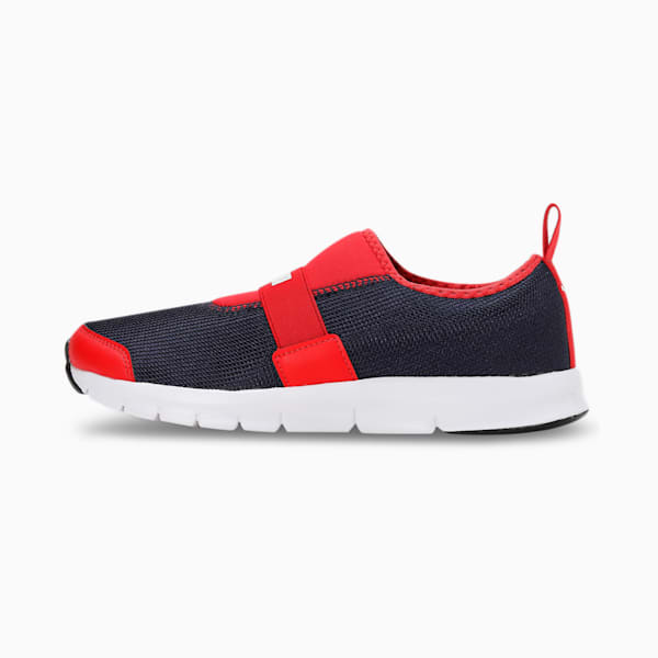 Flex V1 Youth Sneakers, Peacoat-High Risk Red-Puma White, extralarge-IND