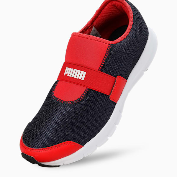 Flex V1 Youth Sneakers, Peacoat-High Risk Red-Puma White, extralarge-IND