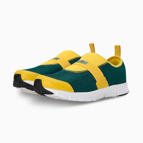 Puma Flex V1 Youth Sneakers, Ponderosa Pine-Sulphur-Puma Black, extralarge-IND