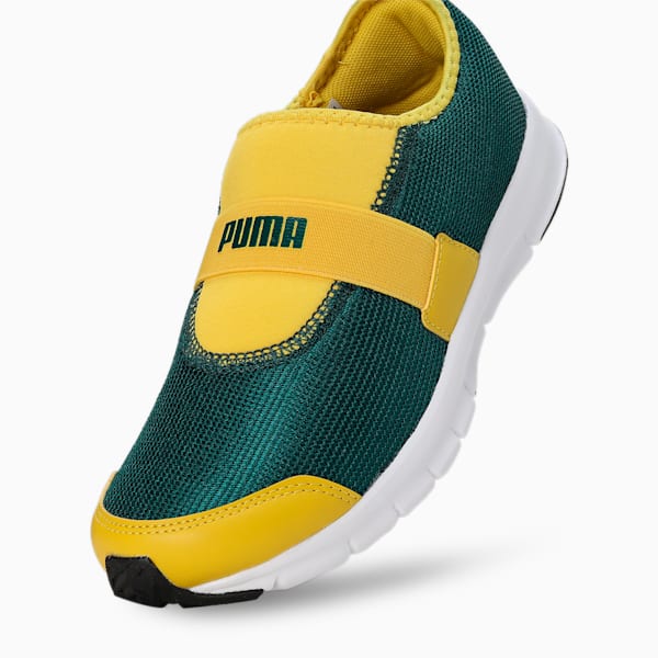 Puma Flex V1 Youth Sneakers, Ponderosa Pine-Sulphur-Puma Black, extralarge-IND