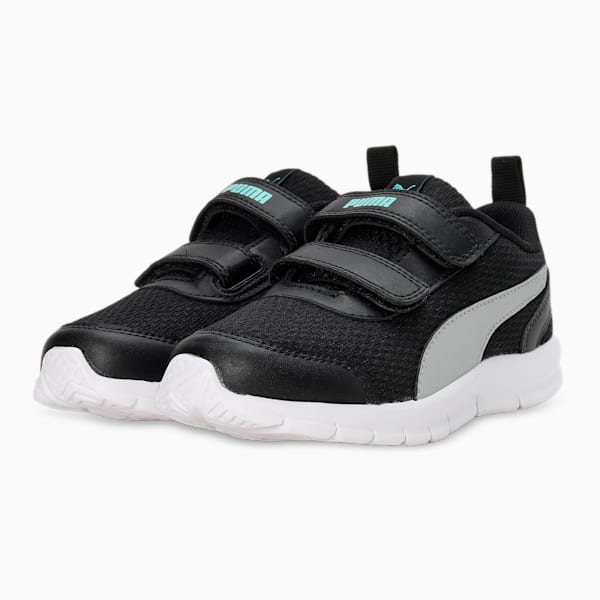 Racer V2 Kid's Sneakers, Puma Black-ARUBA BLUE-Silver, extralarge-IND