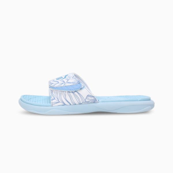 Royalcat Comfort Softride Women's Floral Slides, Icy Blue-Blissful Blue-Regal Blue, extralarge-IND