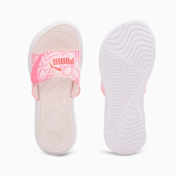 Royalcat Comfort Softride Women's Floral Slides, PUMA White-Frosty Pink-Strawberry Burst, extralarge-IND