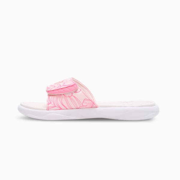 Royalcat Comfort Softride Women's Floral Slides, PUMA White-Frosty Pink-Strawberry Burst, extralarge-IND