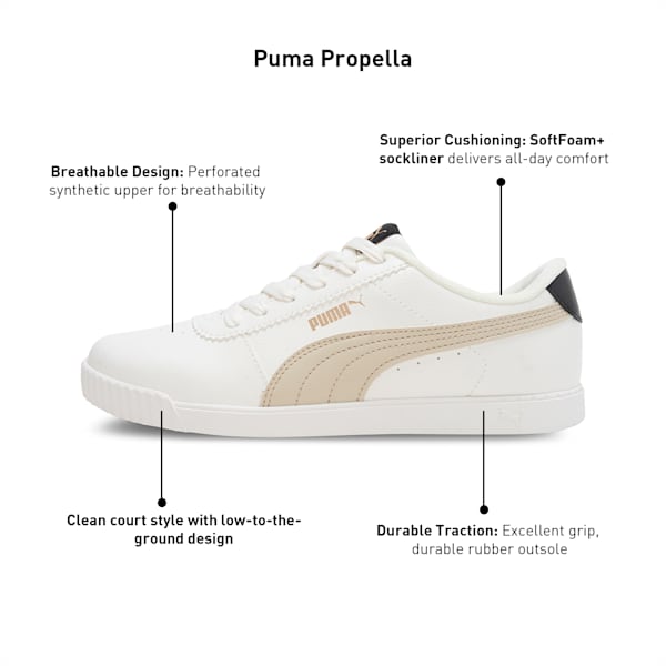 PUMA Propella Women's Sneakers, Warm White-Putty-Matte Gold, extralarge-IND