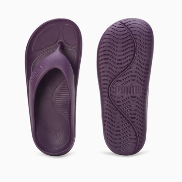 Wave Women's Flip-Flops, Purple Charcoal, extralarge-IND