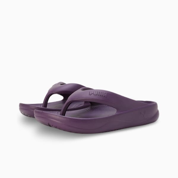 Wave Women's Flip-Flops, Purple Charcoal, extralarge-IND