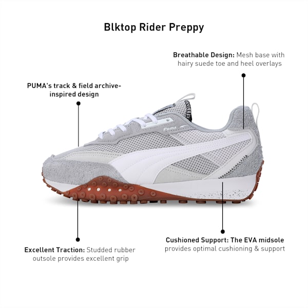 Blktop Rider Preppy Unisex Sneakers, Feather Gray-Cool Mid Gray, extralarge-IND