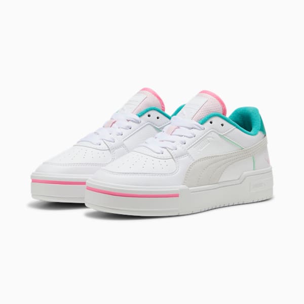 CA Pro Retro Resort Women's Sneakers, PUMA White-Sparkling Green-Fast Pink, extralarge