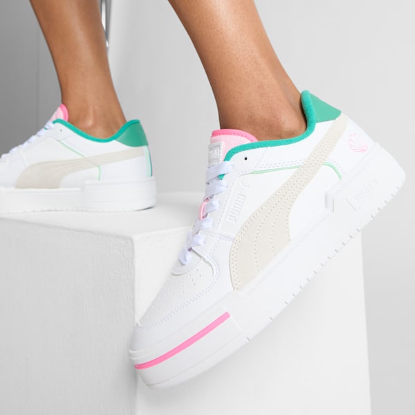 CA Pro Retro Resort Women's Sneakers, PUMA White-Sparkling Green-Fast Pink, extralarge