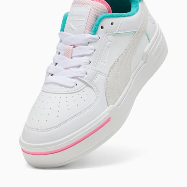 Tenis CA Pro Retro Resort para mujer, PUMA White-Sparkling Green-Fast Pink, extralarge