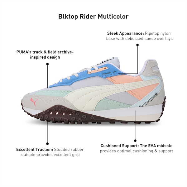 Blktop Rider Multicolor Unisex Sneakers, Feather Gray-Blue Skies, extralarge-IND