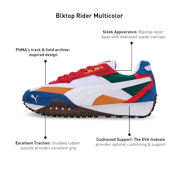 Blktop Rider Multicolor Sneakers, PUMA White-Club Red, extralarge-IND