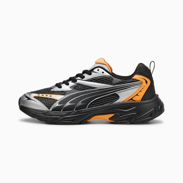 Orange and black athletic shoes shop