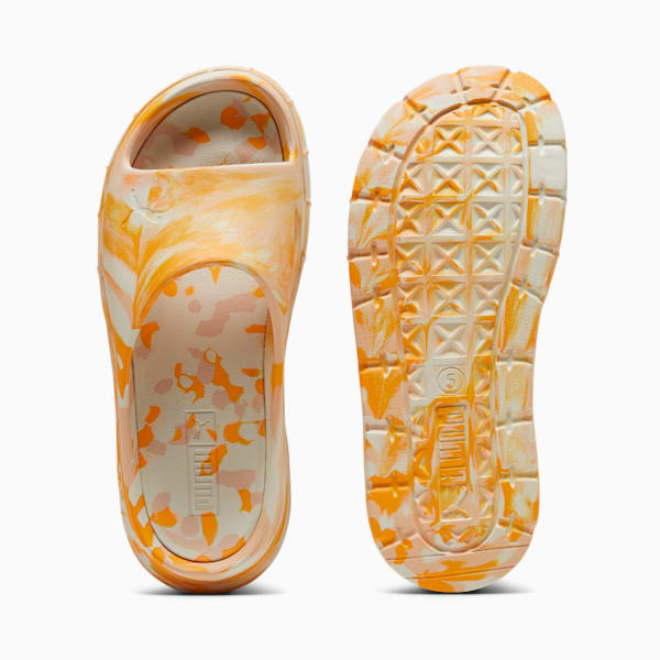 Mayze Stack Injex Marble Women's Slides, Clementine-Peach Fizz-Sugared Almond, extralarge