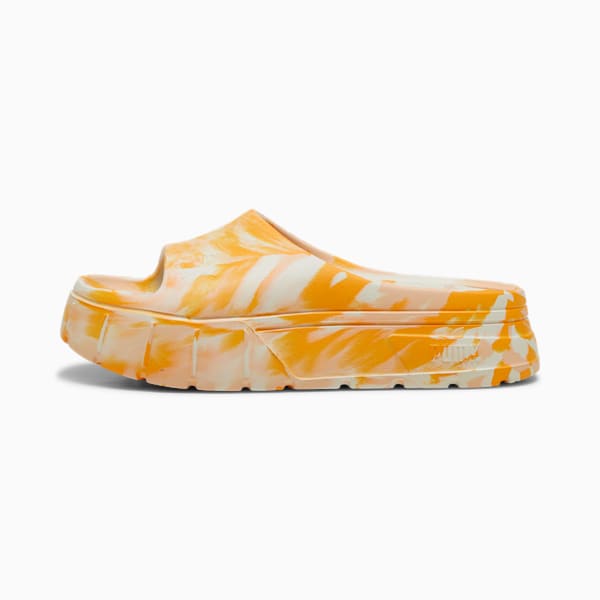 Mayze Stack Injex Marble Women's Slides, Clementine-Peach Fizz-Sugared Almond, extralarge