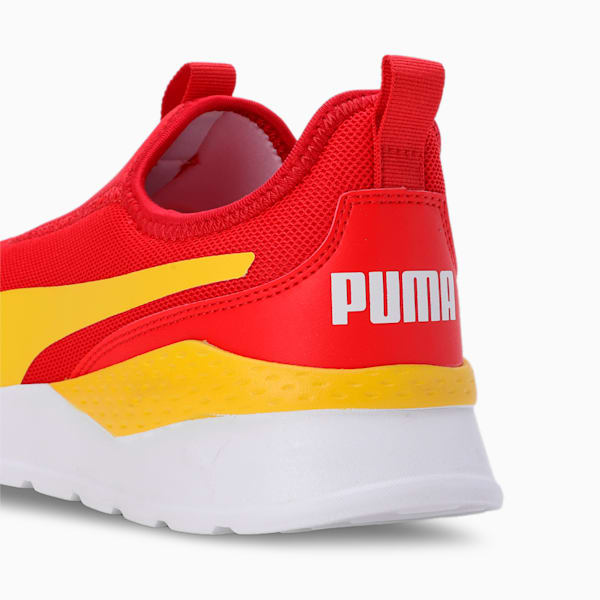 PUMA Anzarun Krick Slip-On Youth Shoes, PUMA Red-Pelé Yellow-PUMA White, extralarge-IND