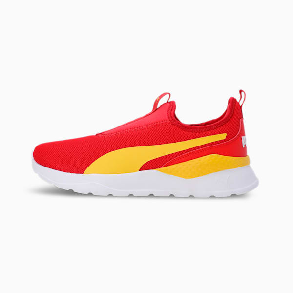 Anzarun Krick Slip-On Youth Shoes, PUMA Red-Pelé Yellow-PUMA White, extralarge-IND
