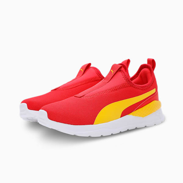 Anzarun Krick Slip-On Kid's Shoes, PUMA Red-Pelé Yellow-PUMA White, extralarge-IND