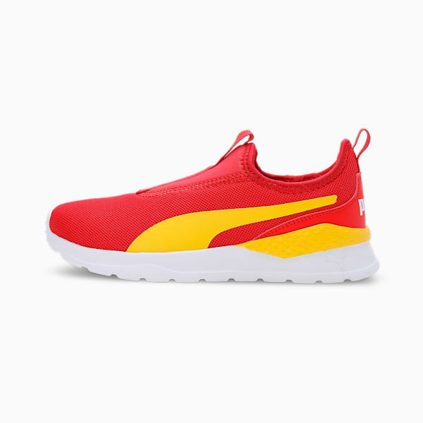 Anzarun Krick Slip-On Kid's Shoes, PUMA Red-Pelé Yellow-PUMA White, extralarge-IND