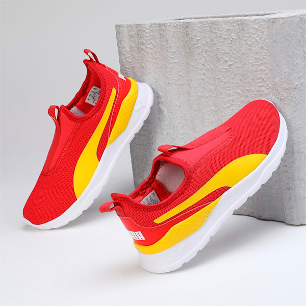 Anzarun Krick Slip-On Kid's Shoes, PUMA Red-Pelé Yellow-PUMA White, extralarge-IND
