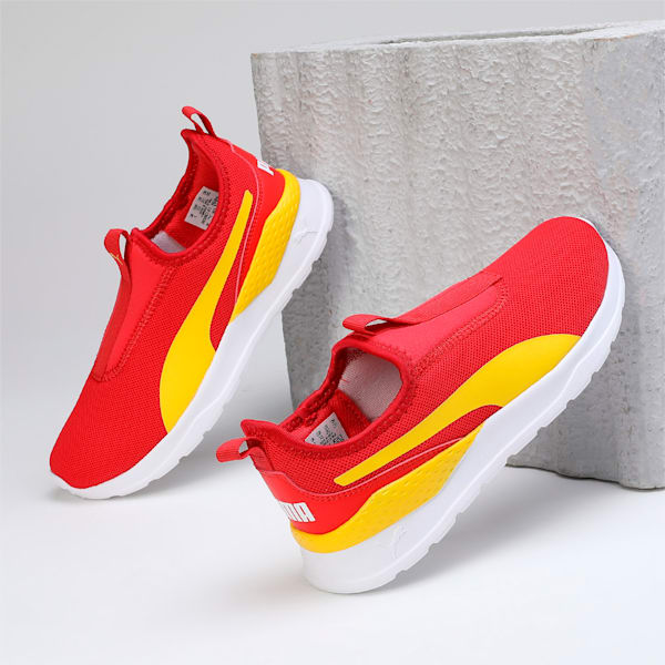 PUMA Anzarun Krick Slip-On Kid's Shoes, PUMA Red-Pelé Yellow-PUMA White, extralarge-IND