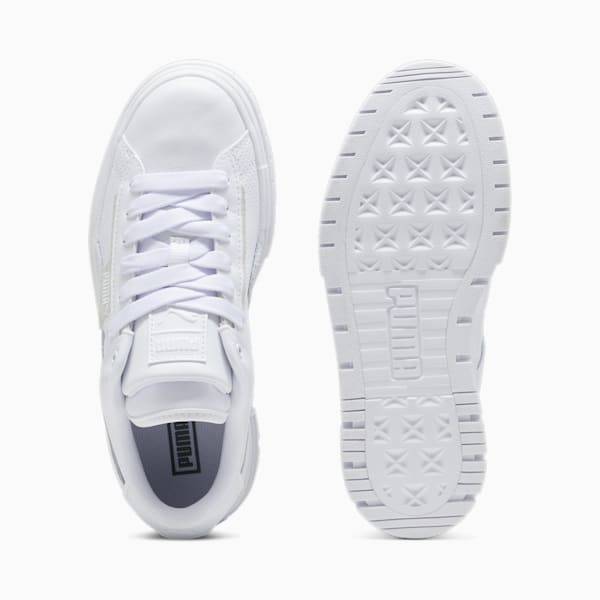 Mayze Crashed Leather Women's Sneakers, PUMA White, extralarge-IND