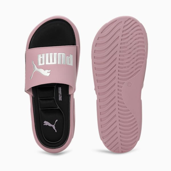 Royalcat Memory Foam Women's Slides, Elderberry-PUMA Silver-PUMA Black, extralarge-IND
