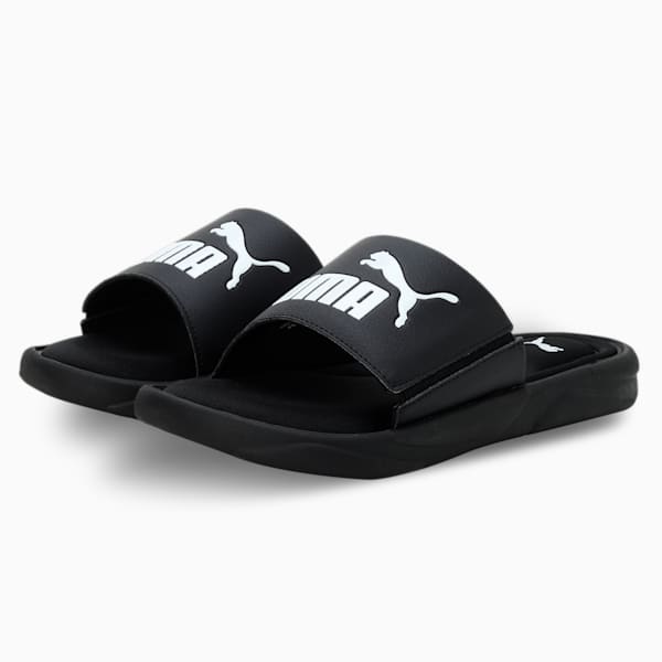 Royalcat Memory Foam Unisex Slides, Puma Black-Puma Black-Puma White, extralarge-IND