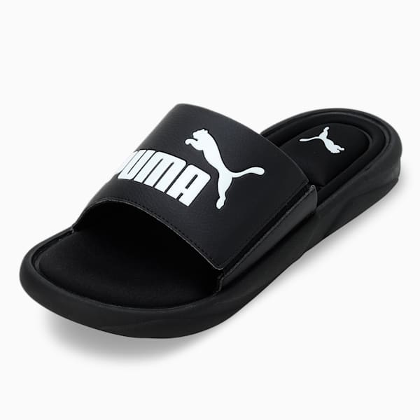 Royalcat Memory Foam Unisex Slides, Puma Black-Puma Black-Puma White, extralarge-IND