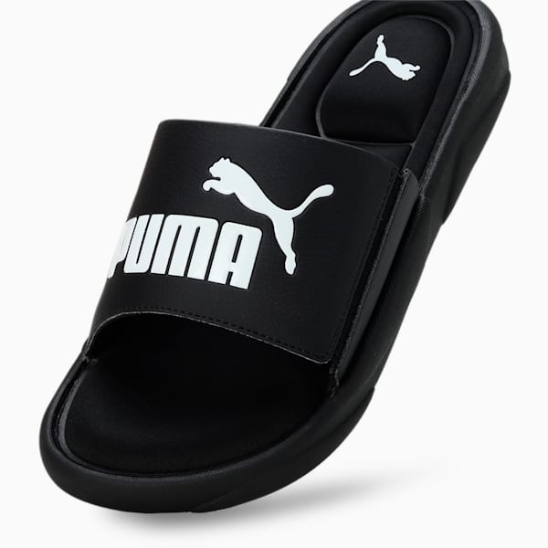 Royalcat Memory Foam Slides, Puma Black-Puma Black-Puma White, extralarge-IND