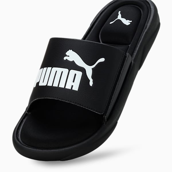 Royalcat Memory Foam Unisex Slides, Puma Black-Puma Black-Puma White, extralarge-IND