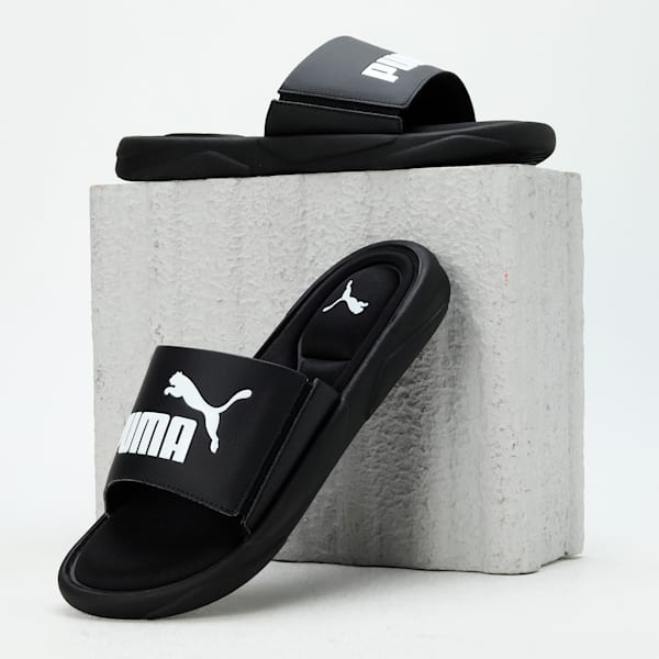 Royalcat Memory Foam Unisex Slides, Puma Black-Puma Black-Puma White, extralarge-IND