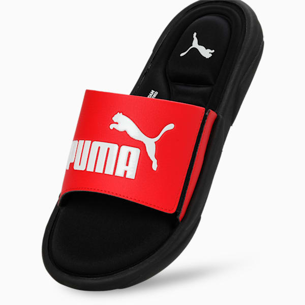 Royalcat Memory Foam Unisex Slides, Puma Black-High Risk Red-Puma White, extralarge-IND