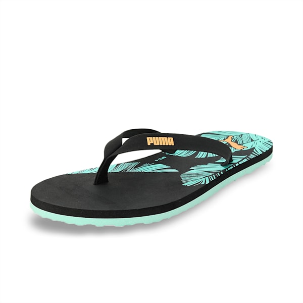 Flame V2 Women's Flip-Flops, PUMA Black-Electric Peppermint-Orange Peach, extralarge-IND