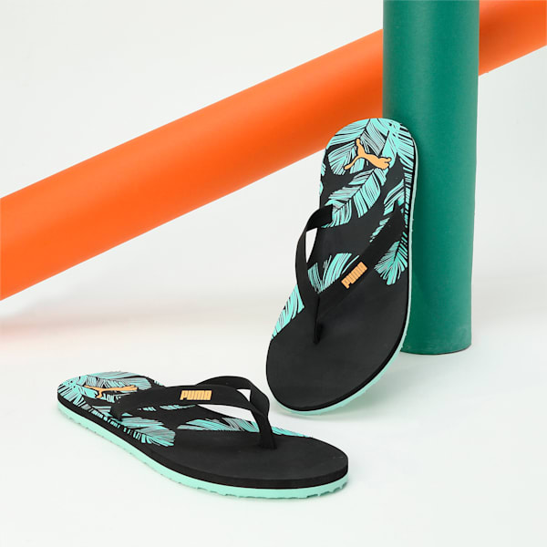 Flame V2 Women's Flip-Flops, PUMA Black-Electric Peppermint-Orange Peach, extralarge-IND