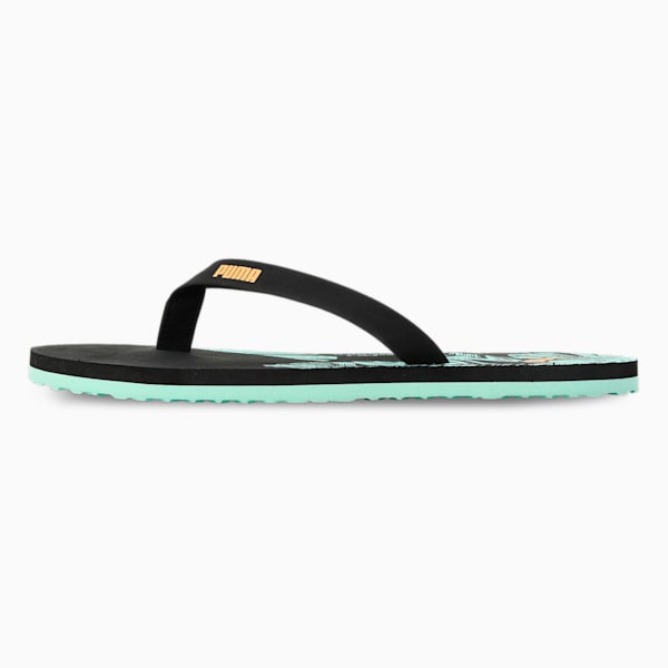 Flame V2 Women's Flip-Flops, PUMA Black-Electric Peppermint-Orange Peach, extralarge-IND