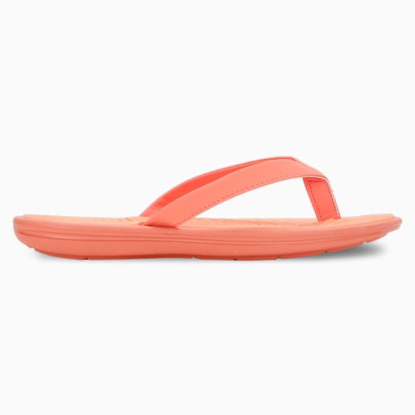 Daisy V2 Women's Flip-Flops, Orange Peach-Hibiscus Flower, extralarge-IND