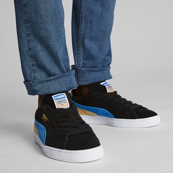 Suede NYC Men's Sneakers, PUMA Black-Racing Blue-Sand Dune, extralarge