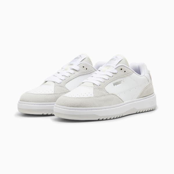 Doublecourt Soft VTG Women's Sneakers, PUMA White-Feather Gray, extralarge-IND
