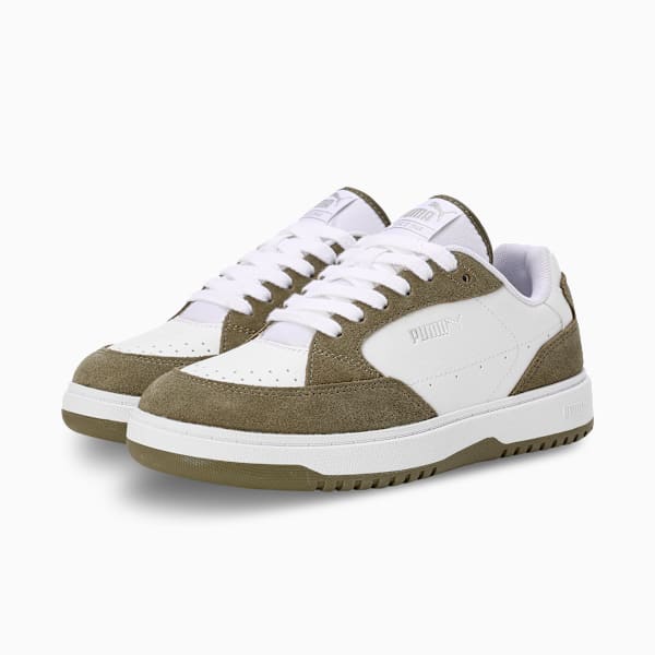 Doublecourt Soft VTG Women's Sneakers, PUMA White-PUMA Olive, extralarge-IND