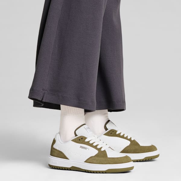 Doublecourt Soft VTG Women's Sneakers, PUMA White-PUMA Olive, extralarge-IND