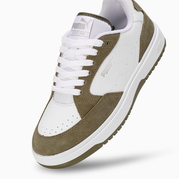 Doublecourt Soft VTG Women's Sneakers, PUMA White-PUMA Olive, extralarge-IND