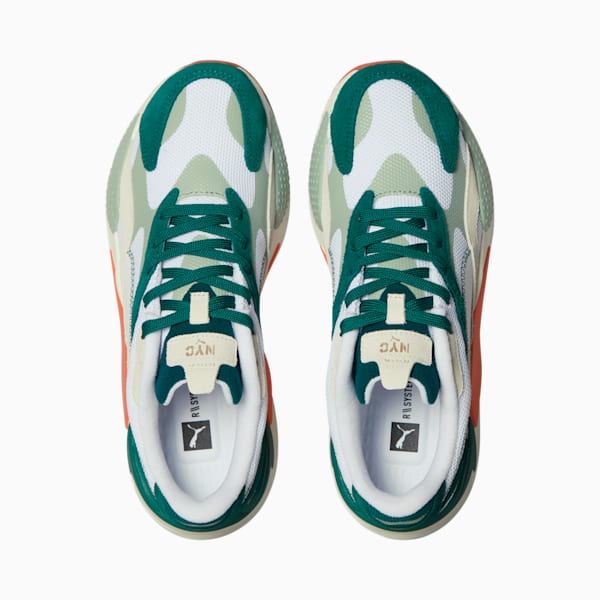 RS-X³ NYC Men's Sneakers, PUMA White-Malachite-Fall Foliage, extralarge