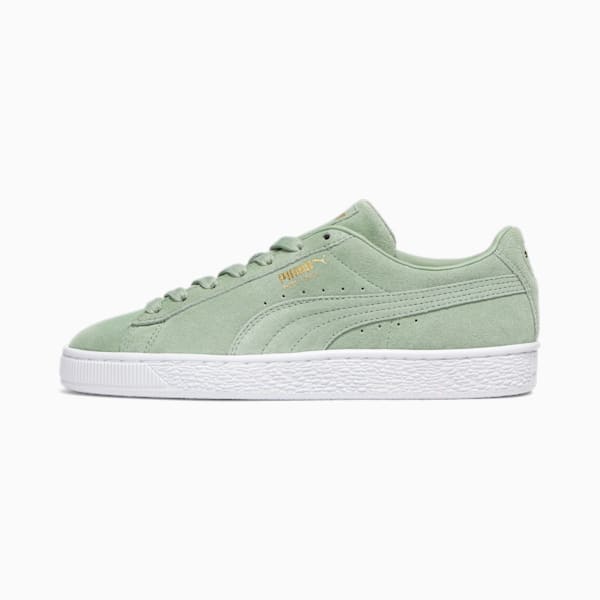 Puma Suede NYC Women's Sneakers, Green Fog/White/Sand Dune, 7