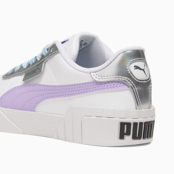 Cali Frozen Over Big Kids' Sneakers, PUMA White-Vivid Violet-Puma Silver, extralarge