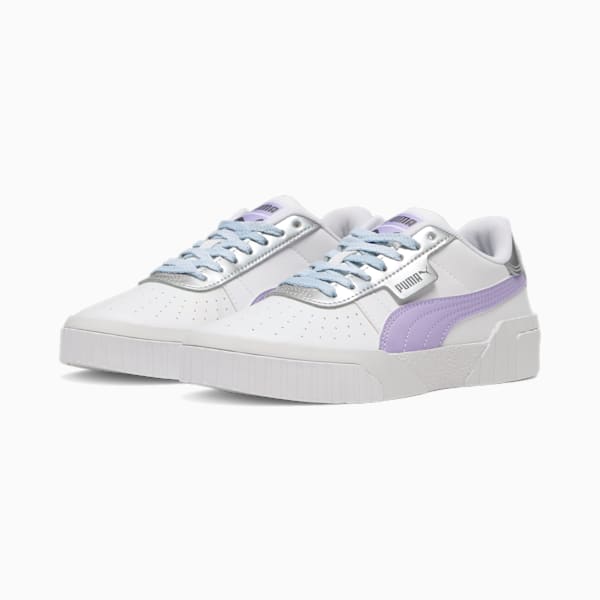 Cali Frozen Over Big Kids' Sneakers, PUMA White-Vivid Violet-Puma Silver, extralarge