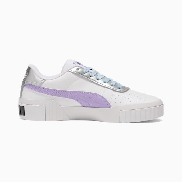 Cali Frozen Over Big Kids' Sneakers, PUMA White-Vivid Violet-Puma Silver, extralarge